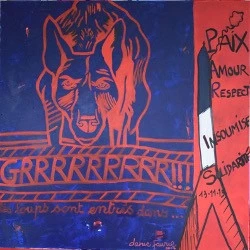 LES LOUPS SONT ENTRES DANS PARIS - acrylique sur toile 100cm x 100cm - 2018 - 2500 € 