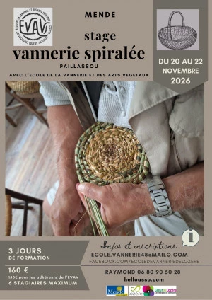 Affiche Stage de vannerie spiralée en Lozère