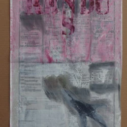 sans titre, 2020 - collage et huile sur papier journal, 32x47cm, 2020 - S. Got 