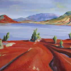 Bord du Salagou - huile sur toile de lin 50X70 - Salagou JN Le Junter 