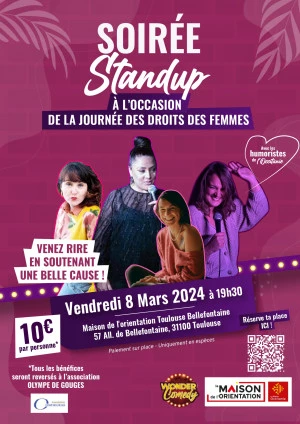 Affiche Journée internationale des droits des femmes Soirée Stand Up