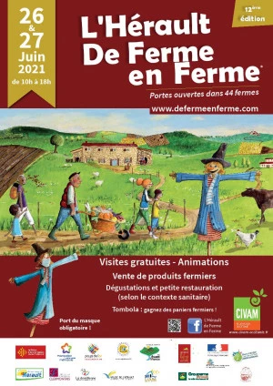 Affiche l'Hérault De Ferme en Ferme 
