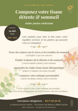 Affiche Atelier Herboristerie : Détente & Sommeil