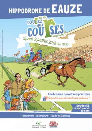 Affiche Courez aux courses su l'hippodrome "la Bergeyre" !