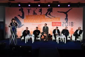 La Présidente de Région présentant les ambitions d' « Occitanie Olympique 2024 »