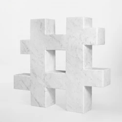 Hashtag - Console en Marbre Blanc de Carrare - Anna Perotta 