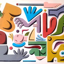 Algoritme - Acrylique sur Toile, 75x100 cm, 2024 - @Flavien Couche 