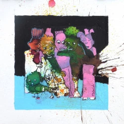 Métissage #53 - Technique mixte sur papier, 25 x 25 cm