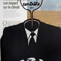 Total - Sérigraphie sur page de journal, issue de la série Tout est sous contrôle - © Anne Desrivières 