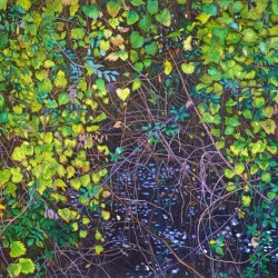 HIDDEN STREAM - Pastels à l'huile sur papier noir, 57cm x 77cm