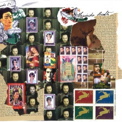 Bibliothèque - Collage original sur papier, 29,30x27,3 cm. - Collages et créations visuelles : ©Can10 