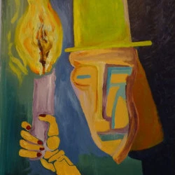 Le Passeur - Acrylique sur panneau 2024 61x49cm - JEANPIERRE ALLANO 