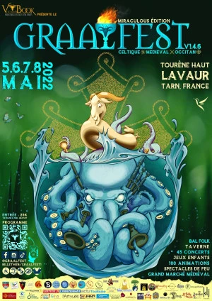 Affiche Graalfest - Festival Celtique - Médiéval - Occitan