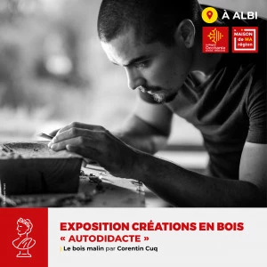 Affiche Exposition créations en bois - "Autodidacte" 
