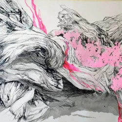 Fragment de l'Elephante - encre sur papier 100 x 100 cm