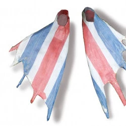 La grande traversée - Paire de plmes relisees en scs crreux en mieres plastique évoquant la migration - Christine Boileau 