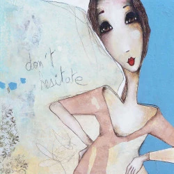 Don't hesitate - Tableau 40 cm x 40 cm -peinture technique mixte - Armandine JS 
