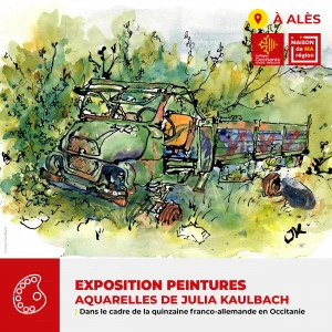 Affiche Exposition Aquarelles de Julia Kaulbach