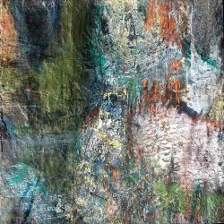 Vert de pluie - huile sur bois, 100x100 2018