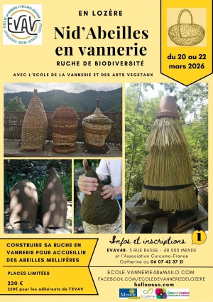Affiche stage de vannerie Nid'abeille