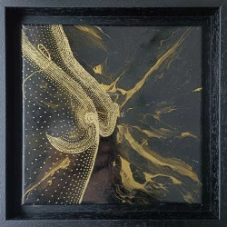 Cassiopée - Acrylique sur céramique, caisse américaine, 20X20 - Liberaj Cicoj 