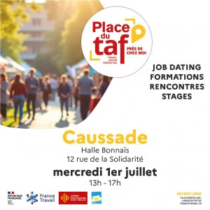 Affiche Place du TAF à Caussade mercredi 1er juillet 2026 de 13h à 17h