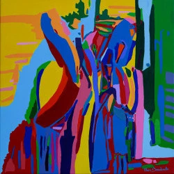 abstrait sans titre - acrylique sur toile 50x50