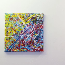 Follow the sun : ATIF colors - Toile vandalisé au marqueur acrylique - 30x30cm - 2018 - cssJPG Jenfi 