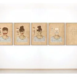 "Myo-Contention" - Planches d'études numériques (digitales), couleurs, impression format A2 - 2018 - Marlène Côtelette 