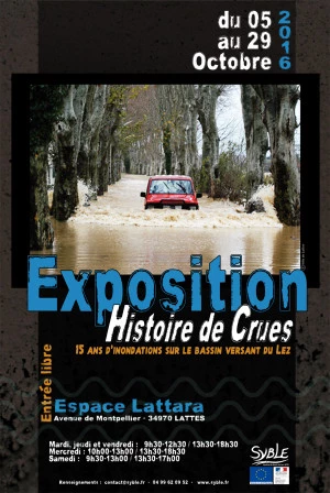 Affiche Histoire de Crues_15 ans d'inondations sur le bassin versant du Lez