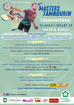 Affiche Masters Tambourin 3M 2025