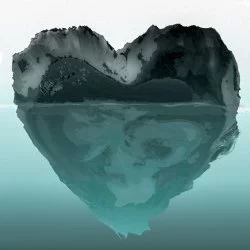 coeur à l'eau - peinture numérique