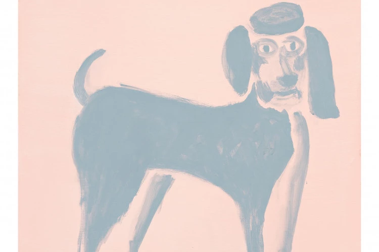 Caniche - peinture sur toile 60X80 - Paula Bonneaud 