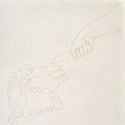 Détail "Ange Gabriel annonce à Marie, révèle le coran à Mahomet et modifie le sacrife d Abraham" - Cheveux sous verre- 1,50m x 1,50 m 2016 - Claudie Dadu 