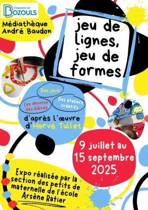 Affiche Jeu de lignes, jeu de formes. D'après l'œuvre d'Hervé Tullet