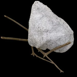 Snow rock - tulle, fil, branche - environ 50x40x40 cm - bbf 