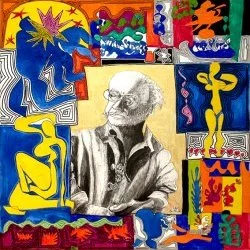 Hommage à Henri Matisse - Acrylique sur toile 80/80cm, 2015 - Françoise Segonds 