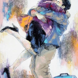 Comme au premier jour - technique mixte sur toile,92x73cm,2020