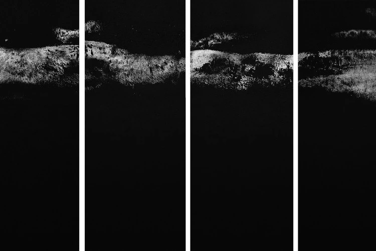Ombre et lumière - Quadriptyque 200x125cm - Pigments et eau sur toile