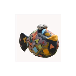 Balisto fleurs - Poisson céramique raku 35cm 2015