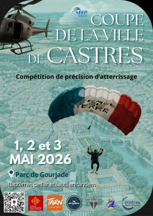 Affiche Coupe de la ville de Castres de précision d'atterrissage de parachutisme
