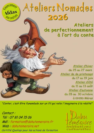 Affiche Ateliers nomades pour pratiquer l'Art du Conte