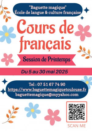 Affiche Cours de français - Session de printemps !