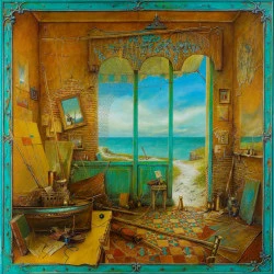 Les observateurs - Acrylique sur panneau - 120 x 120 cm - Philippe Vercellotti 