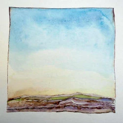 Perdu - brou de noix, aquarelle - Corinne Tizien 