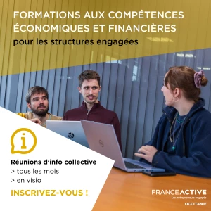 Affiche Réunion d'information collective formations France Active Occitanie