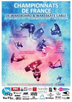 Affiche Championnats de France de wakeboard et wakeskate cable 2017