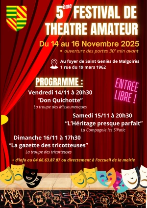 Affiche 5eme Festival du théâtre amateur de St Géniès de Malgoirès