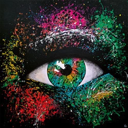 Hypnotisant - Acrylique sur toile sur châssis 100x100cm - Sylvie Clain 