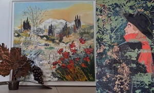 Affiche Peintures de Monique Bonafous et Solange Paulin, sculptures de Francis Paulin